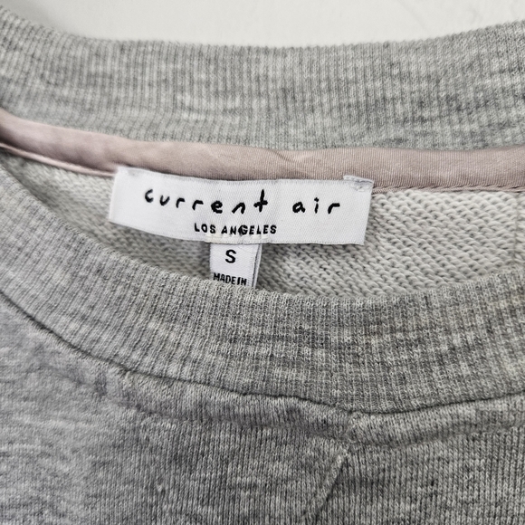 Current Air Women's Small Gray Sweatshirt with Silver Satin Lace Up Trim Girly - Picture 2 of 8